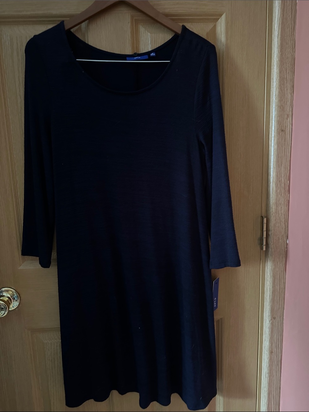Apt. 9 Black/ blue Midi Dress with Scoop Neck